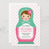 Russische Pop Verjaardagsfeest Uitnodiging (Voorkant / Achterkant)