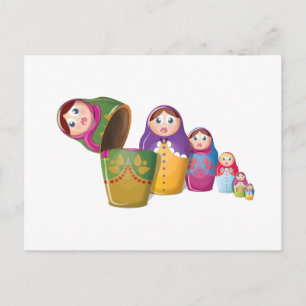 Russische poppetjes in elkaar briefkaart