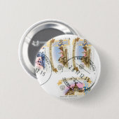 Russische postzegels ronde button 5,7 cm (Voorkant /achterkant)