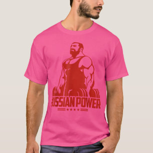 Russische Power Gym Barbells Bodybuilding Rusland T-shirt