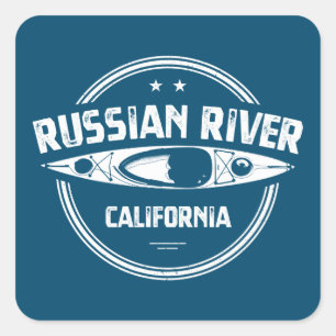 Russische rivier California Kayaking Vierkante Sticker