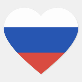 Russische/Russische vlag Hart Sticker