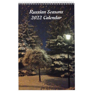 Russische seizoenen Kleine Agenda van één pagina Kalender