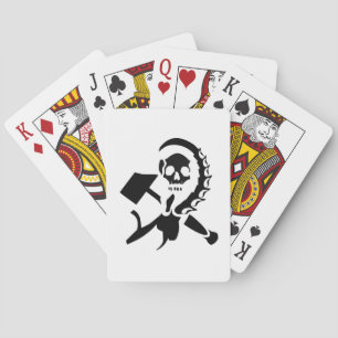 Russische sikkel en hamer kwaadaardige invasie pokerkaarten