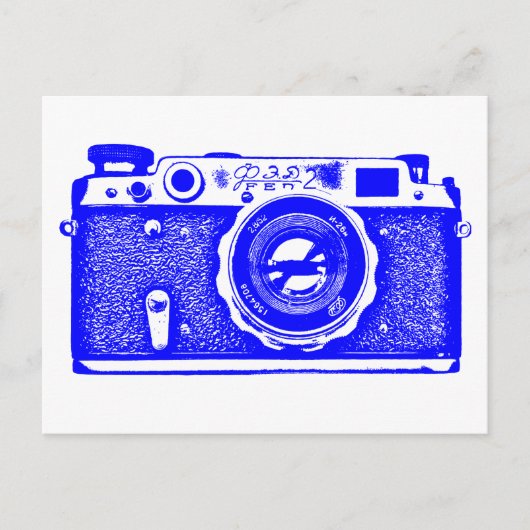 Russische Sovjet-camera - blauw Briefkaart (Voorkant)