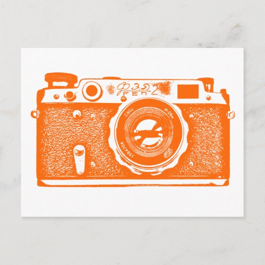 Russische Sovjet-camera - Oranje Briefkaart (Voorkant)