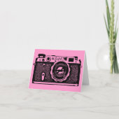 Russische Sovjet-camera - zwart op roze Kaart (Voorkant)