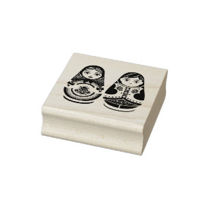 Russische stacks voor dolle wood 	rubberstempel