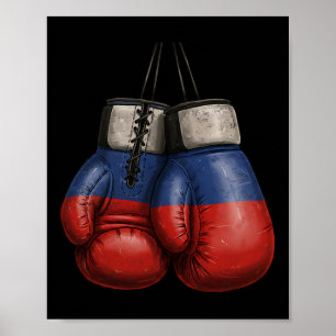 Russische  stijl bokshandschoenen met Rusland FL Poster
