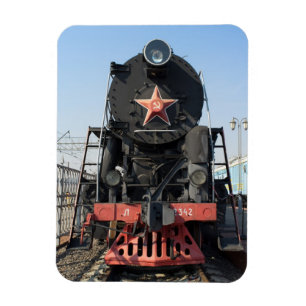 Russische stoomlocomotief L-2342. Gebouwd in 1954 Magneet