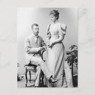 Russische tsaar en tsarina Alexandra in 1894 Briefkaart
