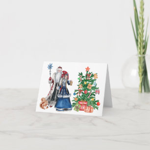 Russische vader Frost en Snegurochka Kerstmis Kaart