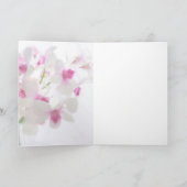 Russische verjaardagskaart met witte orchideeën kaart (Binnen)