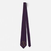 Russische Violet Monogrammed Groomsmen Stropdas (Voorkant)