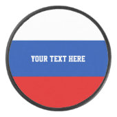 Russische vlag aangepast ijshockeybonidee hockey puck (Voorkant)