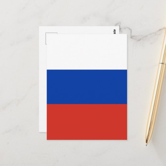 Russische vlag briefkaart (Voorkant / Achterkant in situ)