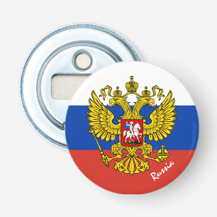 Russische vlag, Emblem en Russische partij drinken Button Flesopener
