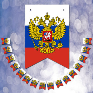 Russische vlag en feestelijke Russische banieren / Vlaggetjes