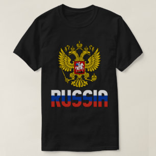 Russische vlag en wapenschild t-shirt