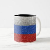 Russische vlag Glitter Home Kantoor Coffee Tweekleurige Koffiemok (Voorkant rechts)
