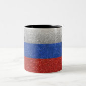 Russische vlag Glitter Home Kantoor Coffee Tweekleurige Koffiemok (Center)
