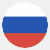 Russische vlag ronde sticker (Voorkant)
