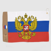 Russische vlag & Rusland monogrammen Golfhanddoek (Horizontaal)