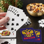 Russische vlag van keiarend pokerkaarten (Insitu)