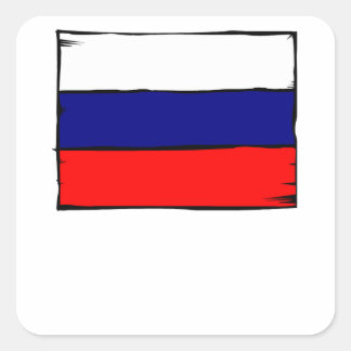 Russische vlag vierkante sticker