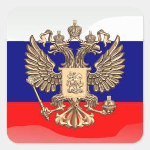 Russische vlag vierkante sticker