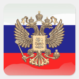 Russische vlag vierkante sticker