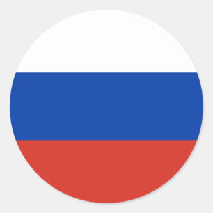 Russische vlag, Vlag van Rusland Ronde Sticker