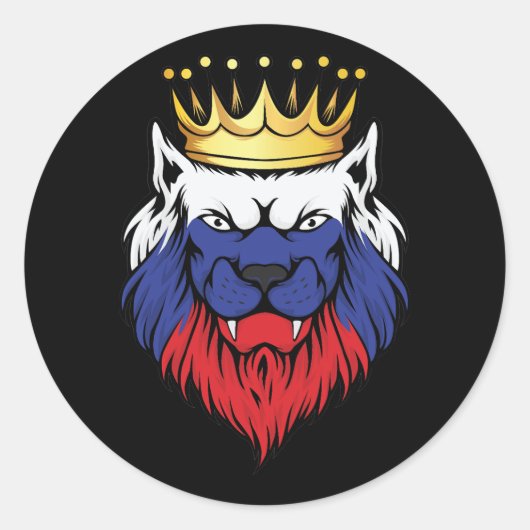 Russische vlag voor Lion King Ronde Sticker (Voorkant)
