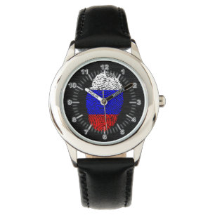 Russische vlag voor vingerafdrukken horloge