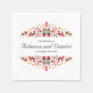 Russische volkskunst khokhloma elegante bruiloft servet