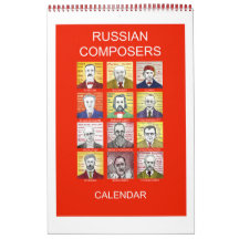 RUSSISCHE Wandkalender voor COMPOSERS