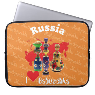 Russland - Rusland Babuschka Gerätehülle 10" - 15" Laptop Sleeve