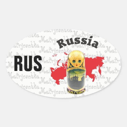 Russland - Russia Kleber Ovale Sticker (Voorkant)