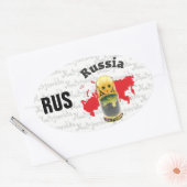 Russland - Russia Kleber Ovale Sticker (Envelop)