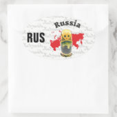 Russland - Russia Kleber Ovale Sticker (Tas)