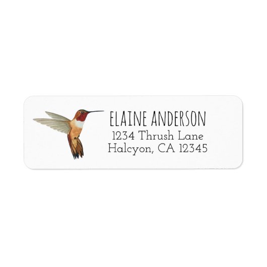 Russus Hummingbird return address Label (Voorkant)