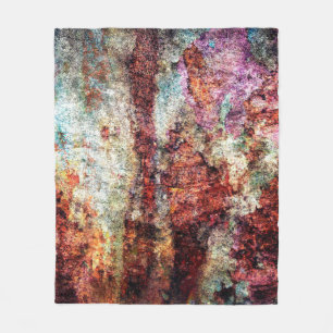 Rust abstract colorfuel grunge fleece deken