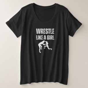 Rust als een meisje, vecht als een meisje grote maat t-shirt