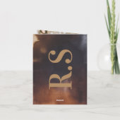 Rust Art Big Monogram Modern Bold Simple Wedding Bedankkaart (Achterkant)