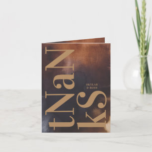 Rust Art Big Monogram Modern Bold Simple Wedding Bedankkaart