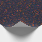 Rust bladeren en takken op donkerblauw B Cadeaupapier (Hoek)