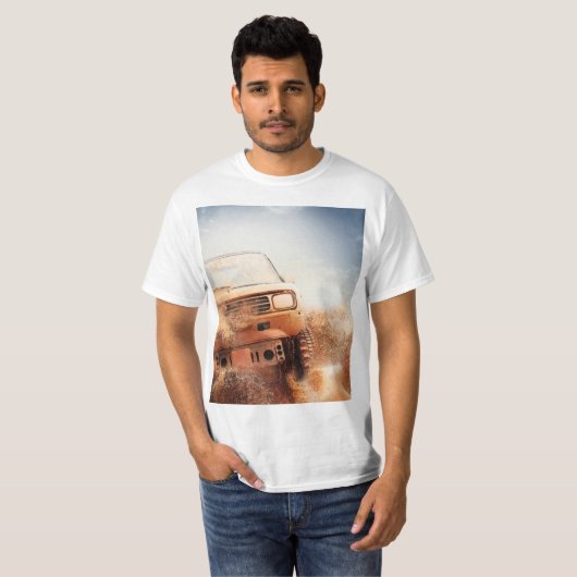 Rust Blaze: trendy sportwagenprint T-shirt (Voorkant volledig)