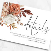 Rust Bloemen Script QR Code Trouwdetails Informatiekaartje