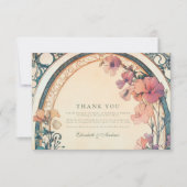 Rust Blue Bloom bruiloft Bedankkaart (Voorkant)