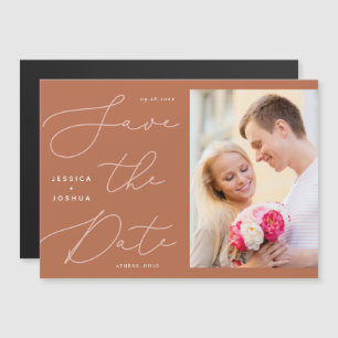 Rust & Blush Pink Sauvez la date Magnet